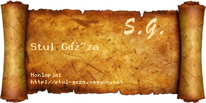 Stul Géza névjegykártya